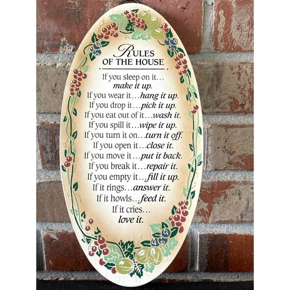 Dexsa Rules Of The House Wood Plaque/Sign - Picture 3 of 4